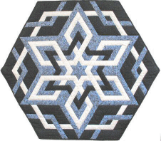 flechtstern im Hexagon blau
